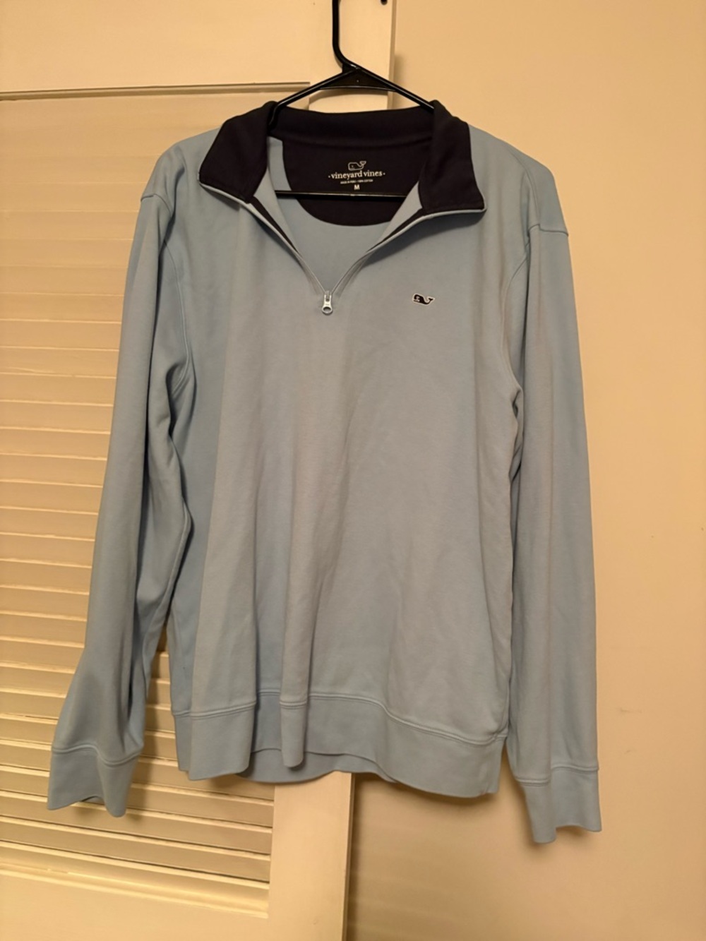 Vineyard Vines Navy and Light Blue Quarter Zip Pullover